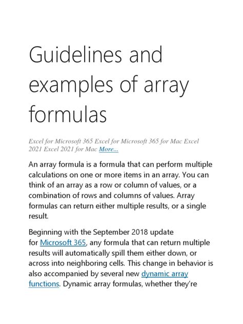   50|Guidelines and examples of array formulas